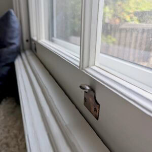 Old wooden window latch for restoration.